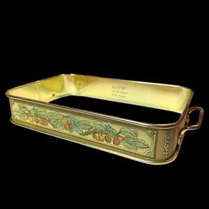 VTG Golden Harvest Metal Rectangular Baking Casserole Dish Holder Pyrex 232-N